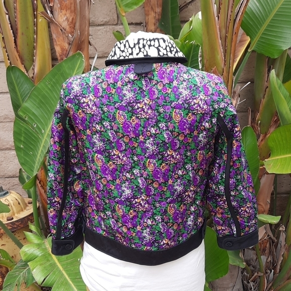 Coach reversible floral military blouson jacket xs - Picture 12 of 16